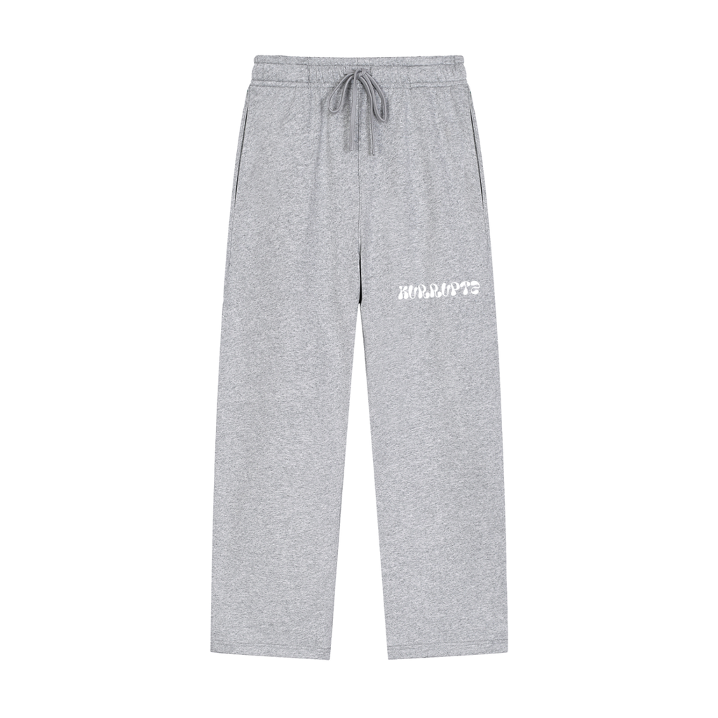 Solid Color Straight-Leg Sweatpants